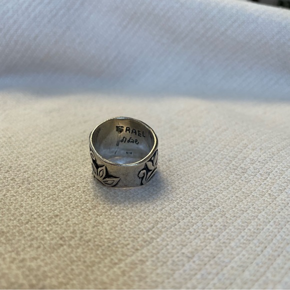 Sterling Silver Flower and Leaf ring - Picture 3 of 10